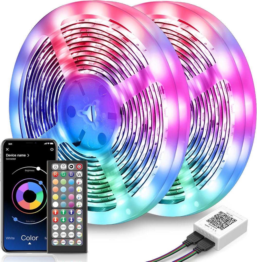Nexillumi LED Lights for Bedroom 131ft Music Sync Color Changing Led Strip Lights (APP+Remote Control), RGB LED Strip for Room Decor Aesthetic Home Decor Gaming Room