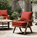 Outdoor Seat Cushions 24×24, Waterproof, for Patio Sofa Chairs, Terra Red