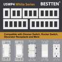 1 Pack BESTTEN 6-Gang Screwless Wall Plate, Decorator Outlet Cover, USWP4 Glossy Off White, Wallplate for Light Switch, Dimmer, GFCI, USB Receptacle, H4.69 x L12.0, ETL Listed