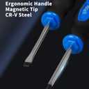 ROTATION 6PCS Magnetic Tip Screwdriver Set, 3 Phillips and 3 Flat, Professional Cushion Grip | 6-Piece Hand Tools Set