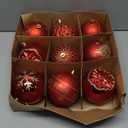 SHareconn 100MM/4 Inch 9PCS Large Christmas Balls Ornaments, Shatterproof Plastic Hanging Big Baubles Set for Xmas Tree Decoration Holiday Party Wedding Decorations with Hook,Red and Gold