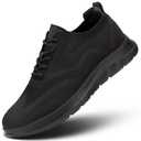 Mens Oxfords Business Shoes Fashion Mesh Lightweight Soft Sole Casual Dress Walking Work Sneakers Comfortable Black