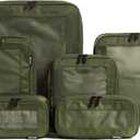 Aerotrunk Compression Packing Cubes for Travel - Luggage Organizer Bags - Double Zipper Packing Cubes for Suitcases (6-Pack, Olive)