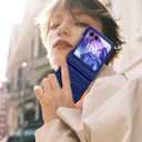 Vizvera for Motorola Razr+(Plus) 2025 Case with Hinge Cover,Built-in Screen Protector Shockproof All-Inclusive Smartphone Cover Wireless Charging for Motorola Razr+(Plus) 2025 (Blue)