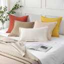 Mecatny Corduroy Throw Pillow Covers 22x22 Set of 2, Neutral Decorative Soft Boho Couch Pillow Covers with Broadside for Sofa Living Room, Mustard Yellow