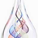 Blown glass sculpture, multi-color transparent glass art teardrop statue, unique ocean theme decoration for office, bookshelf, dresser, living room coffee table, fireplace countertop decoration