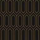 Safiyya 393"x17.3" Peel and Stick Wallpaper Gold and Black Wall Paper Geometric Contact Paper Self Adhesive Removable Wallpaper for Wall Vinyl Roll