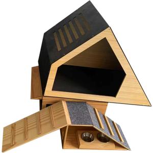 Wooden Rabbit Hideout Castle  Indoor Bunny House & Hut for Rabbits, Guinea Pigs, Chinchillas & Small Pets  Medium Size Habitat  Durable Wooden Rabbit House for Indoor & Outdoor Use