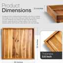 TIDITA 24 x 24 inch Acacia Wood Square Ottoman Tray Large Wooden Tray for Ottoman, Extra Large Ottoman Tray for Living Room, Coffee Table & Decorative Use (Acacia Color)