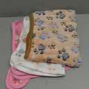 1 Pack 3 Blankets Super Soft Fluffy Premium Fleece Pet Blanket Flannel Paw Printed Throw for Dog Puppy Cat (Small 23x16'', Brown, Pink, White)