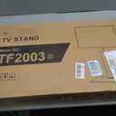 TAVR Universal Floor TV Stand Base for 32-75 Inch TVs up to 110 Lbs with Swivel Height Adjustable Mount, Black Tempered Glass Base for Media Storage and Space Saving