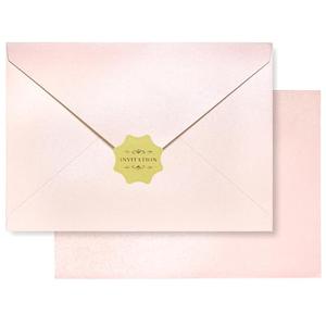 50pcs Pearl Envelopes Slight Shimmering Wedding Envelopes, 5.4 x 7.7 inches Perfect for 5 x 7 inch Wedding Invitation Cards Graduation Birthday Greeting Cards Thank You Cards (Pearl Blush Pink)