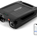 Solar Powered Robotic Pool Skimmer, Automatic Pool Surface Cleaner Robot with 24/7 Continuous Cleaning, App Control, Dual Charging, Ideal for Above Ground & In-Ground Pools (Black)