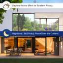LEMON CLOUD One Way Privacy Window Film, Reflective Mirror Adhesive Tinted Heat Control Sun UV Blocking Removable Window Tint for Home See Out Not in, Silver 23.6in x 13.1ft
