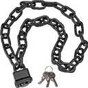 Heavy Duty Chain Lock,Security Chain Hardened 8mm Thick with Weather-Resistant Keyed Padlock, Perfect for Indoor Outdoor Motorcycles, Bikes,Generator, Gates,Fence,Furniture (47 inch Chain+Lock)