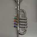 Lewtemi Silver Trumpet Musical Instruments Toy for Kid Toddler Fake Plastic Preschool Music Toy Gift Portable Wind Instrument Early Educational Teaching Songs Gifts for Toddlers Children