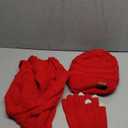 Winter Beanie Hat Scarf Gloves, Warm Fleece Knit Hats Touch Screen Gloves Neck Scarf Set Winter Gifts for Unisex Adult (Red