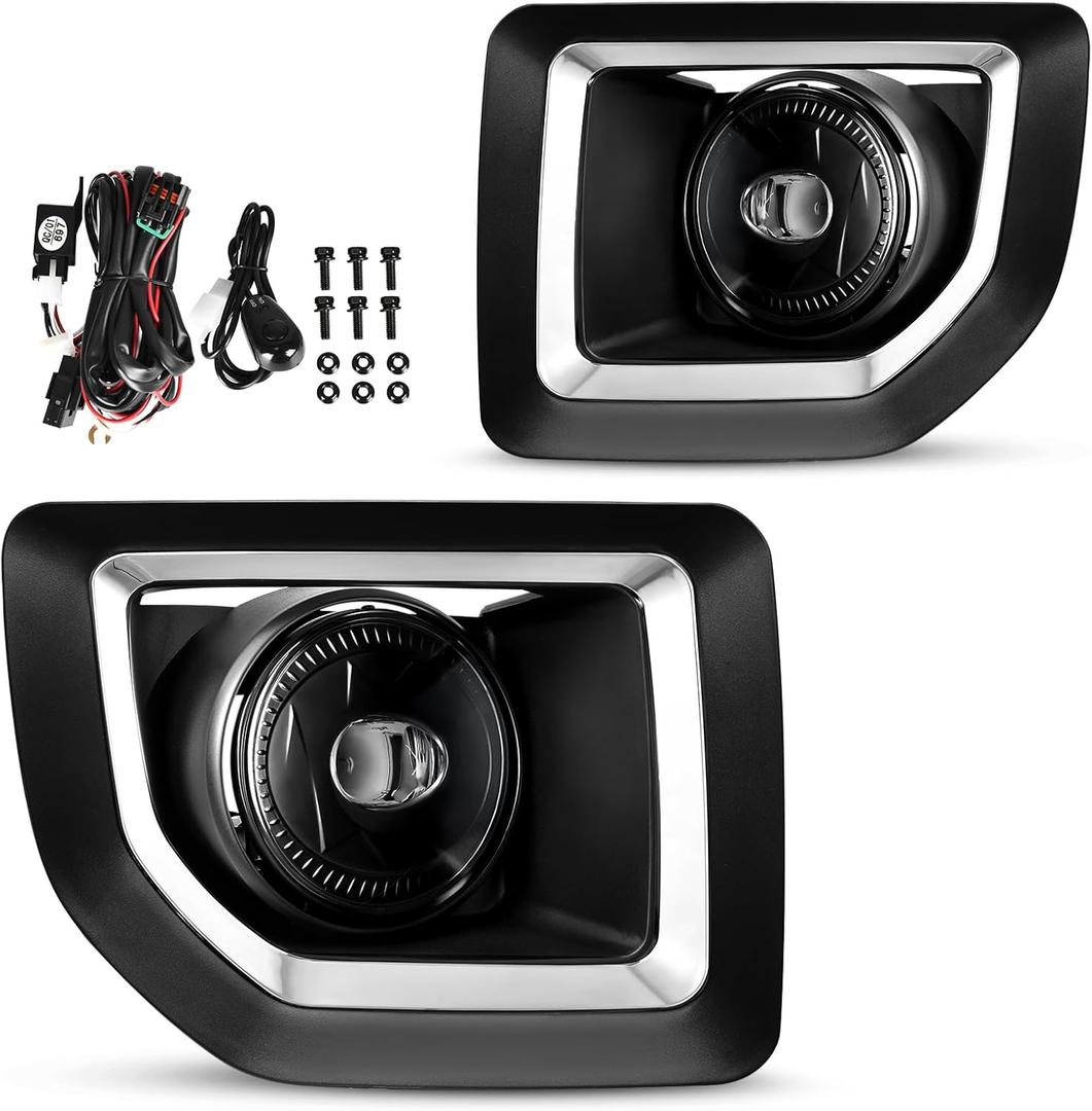 AUTOSAVER88 LED Fog Lights Compatible with 2015 2016 2017 2018 2019 GMC Sierra 2500 HD / 3500 HD Fog Lamps with Switch and Wiring Kit Foglight