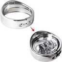 NTHREEAUTO 4.5" Motorcycle Passing Lights Trim Rings, Chrome Fog Lamp Visor Bezel Compatible with 1962-later Harley Touring Road King Softail Street Glide Sportster Electra Glide
