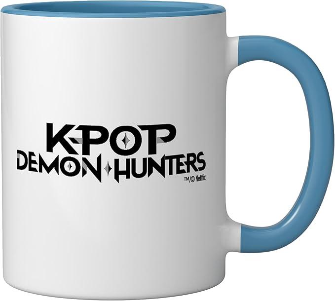 KPop Demon Hunters Rumi Heartthrob Officially Licensed Ceramic Mug, Blue/White (11 Ounces)