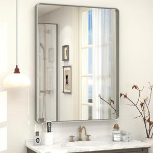26x36 Inch Silver Bathroom Mirror for Wall