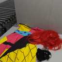 4PCS Sally Christmas Costume Women Adult, Cosplay Dress with Red Wig Fishnet Tights, Halloween Party Dress Up Size Small