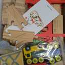 Tiny Land 55PCS Wooden Train Set - Compatible with Major Brand Tracks, Educational Toy for Toddlers & Kids Ages 3-7, Durable Wooden Railway Tracks