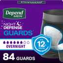 Depend Guards Incontinence Pads for Men, Overnight Absorbency, 84 Count