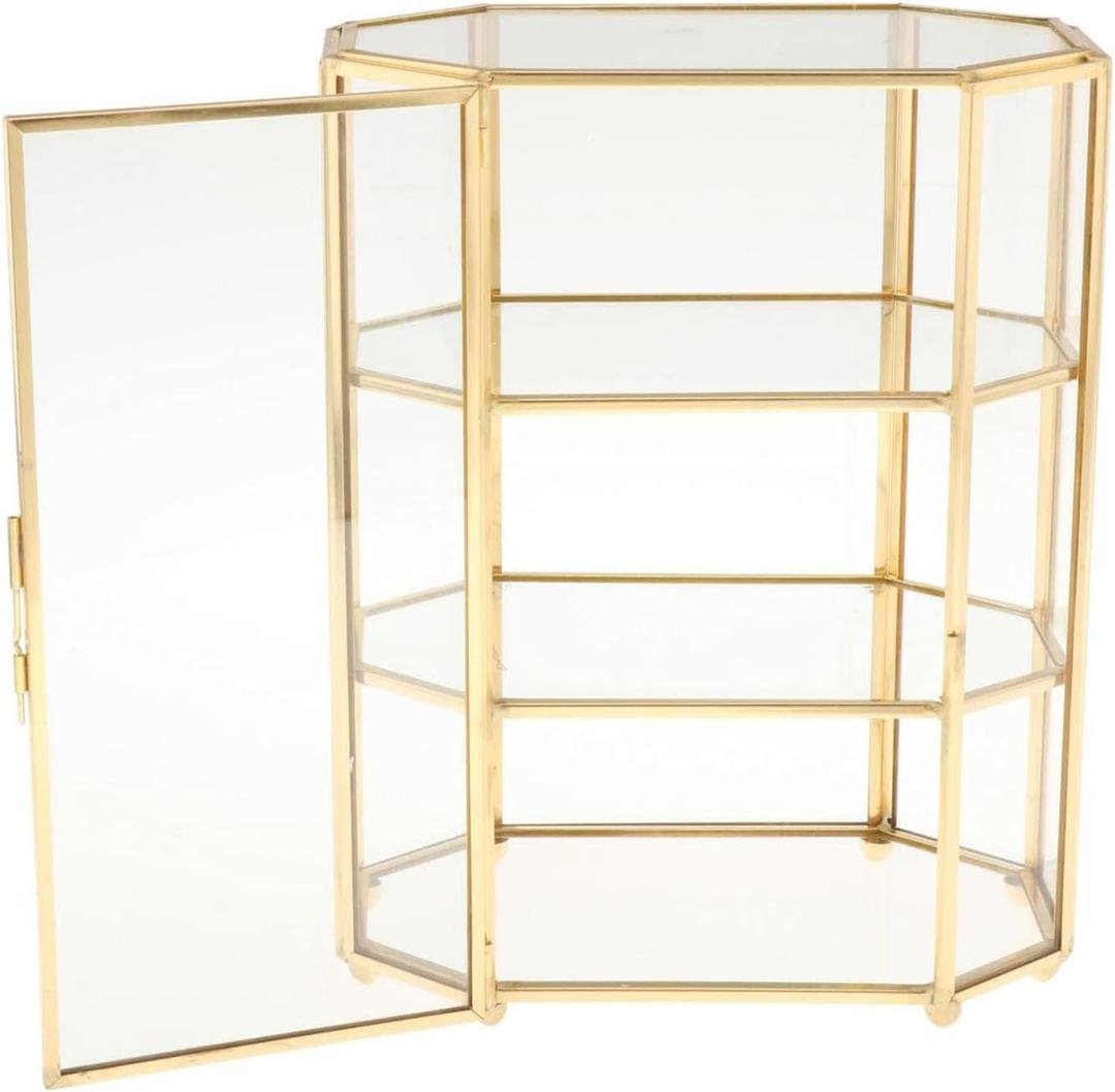 3-Tier Jewelry Box Glass Makeup Organizer Jewelry Box Multifunction glass display case for Table Decoration Storage