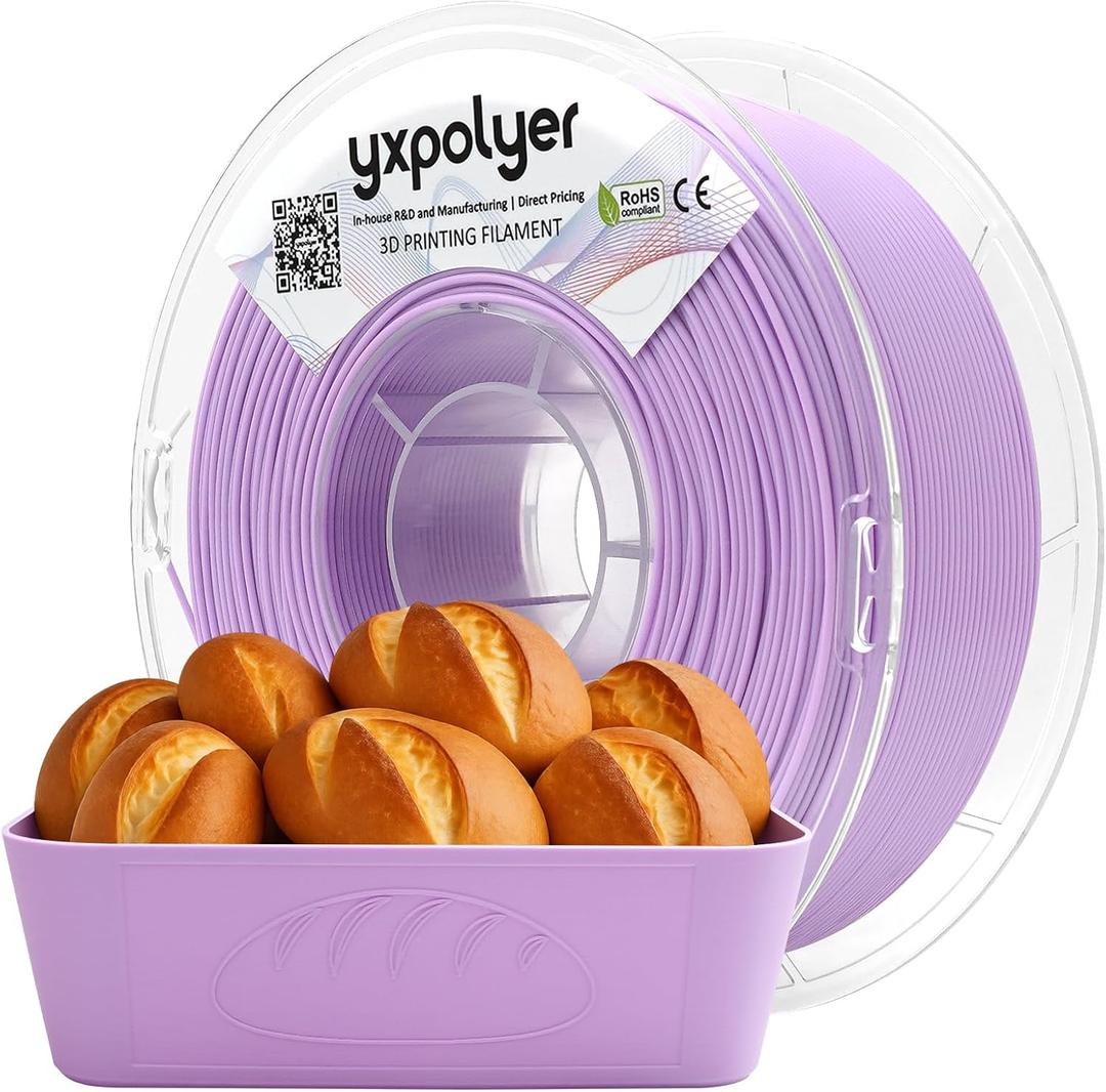 YXPOLYER PLA Filament PLA Plus Food-Grade 1kg 1.75mm Pastel Purple Food Safe AMS-Compatible 3D Printing Filament for 3D Printed Toy