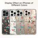 ICEDIO for iPhone 16 Pro Max Case with Screen Protector-Clear with Fashionable Trendy Patterns-Designed for Girls and Women-Slim Fit Cover-Protective Phone Case 6.9" Small Pink Flowers