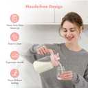 Papablic Glass Formula Pitcher, Fast Baby Breastmilk Maker with Mixing Handle Lid, Wide Mouth Mason Jar Breast Milk Storage Container with Flip-Lock Spout, BPA-Free, Pink