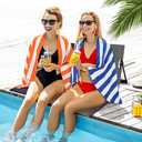 Yalikop 4 Pcs Foldable Poolside Chair Set with Towels, Portable Beach Floor Seats with Back Support and Carry Bag, Lightweight Outdoor Chairs for Pool Beach Camping Lawn(Dark Blue and Gray)