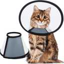 Vivifying Cat Cone, Adjustable Recovery Pet Cone, Lightweight Plastic Elizabethan Collar for Cats and Small Size Dogs, Size Medium