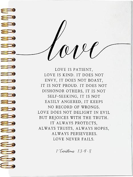 QICLM Christian Notebook Journal, John 3:16 Love Bible Journaling Notebooks for Note Taking, Inspirational Christian Gifts for Women Men, Hardcover Spiral Notebook 5.5x8.3
