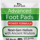Advanced Foot Pads: Zeolite, Turmeric Curcumin & Ginger Formula | Effective & Natural | Premium Foot Patches 20 Pack
