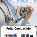 MAGIC JOHN Magnetic Neck Mount for Phones/Action Camera, Neck Cell Phone Holder POV/Vlog Selfie Mount Chest Stand Strap Video Recording for iPhone Samsung Phones AKASO/Go Pro/Insta360X5/DJI360 Camera (Green)