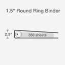 Cardinal 3 Ring Binders, Binders for School and Office, Durable 1.5 Inch, Holds 350 Sheets, ClearVue Presentation View, Non-Stick, Blue and Green Assortment, 6 Pack (1002480)