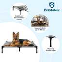 Elevated Dog Bed - 36x29.75-Inch Portable Pet Bed with Non-Slip Feet - Indoor/Outdoor Dog Cot or Puppy Mattress for Pets up to 80lbs by PETMAKER (Gray)