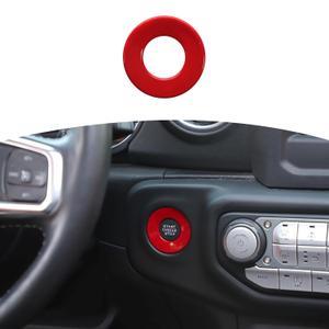 RT-TCZ for Jeep JL Push Start Stop Button Cover Trim Ring for Jeep Wrangler JL JLU 2018+ for Gladiator JT 2020+ Red Interior Accessories