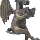 Dragon Reading Book Statue Figurine Sculpture, Wearing Glass Dinosaur Mini Cute Small Creative Ornament for Garden Bookshelf Decorations Adult Shelf Home Landscaping Outdoor Desktop Housewarming