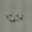 SWEETV Silver Bridal Hair Comb for Wedding Hair Accessories, Handmade with Crystals, Pearls, and Leaves, 4.72 x 2.75 inches, for Brides, Women