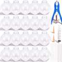 20CPS DIY Stress Ball Making Kit , Empty Stress Ball Skin with Expander & Vacuum Tool, Complete Squishy Maker Kit for Adults Kids 20PCS-(Clear 5-6cm)