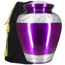 M MEILINXU Urns for Human Ashes Adult Female & Male, Cremation Urn for Ashes for Women & Man, Funeral Decorative Urns, Burial Cremation Container, Hand Engraving Urn, Purple - Large