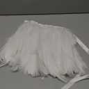 L'VOW Fashion Feather Cape Stole Black White Beige Shawl Burning Man Costumes