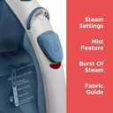 BLACK+DECKER Easy Steam Compact Iron for Clothes, Automatic Shutoff, Nonstick Plate, Light Weight, 1200 Watts (Standard)