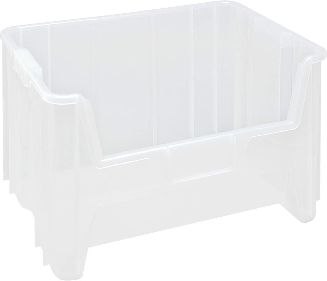 Hudson Exchange 20" x 15" x 12.5" (3 Pack) Plastic Giant Stackable Hopper Bin Container, Clear