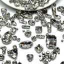 260 PCS/Pack 9 Shapes 24 Sizes Mixed Clear Crystals, Silver Sew on Glass Rhinestones,Crystal Gems Mental Flatback with Silver Claw, for Jewelry Crafts Costume DIY Garment