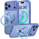 360 Spin Magnetic Stand for iPhone 17 Pro Case, [Fit for MagSafe][Military Protection][Full Camera Protection] Adjustable Kickstand iPhone Case for iPhone 17 Pro 6.3", Blue