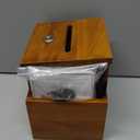 Juvale Wooden Suggestion Box with Lock and Keys, Brown Ballot Box with 50 Blank Suggestion Cards, Locking Lid and Side Slot for Donation, Comments, Feedback (7.5 x 7.1 x 5.5 In)